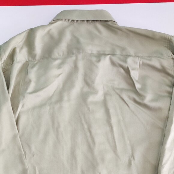 Geoffrey Beene button down shirt men's size 17.5 34-35 olive green regular fit - Picture 4 of 12
